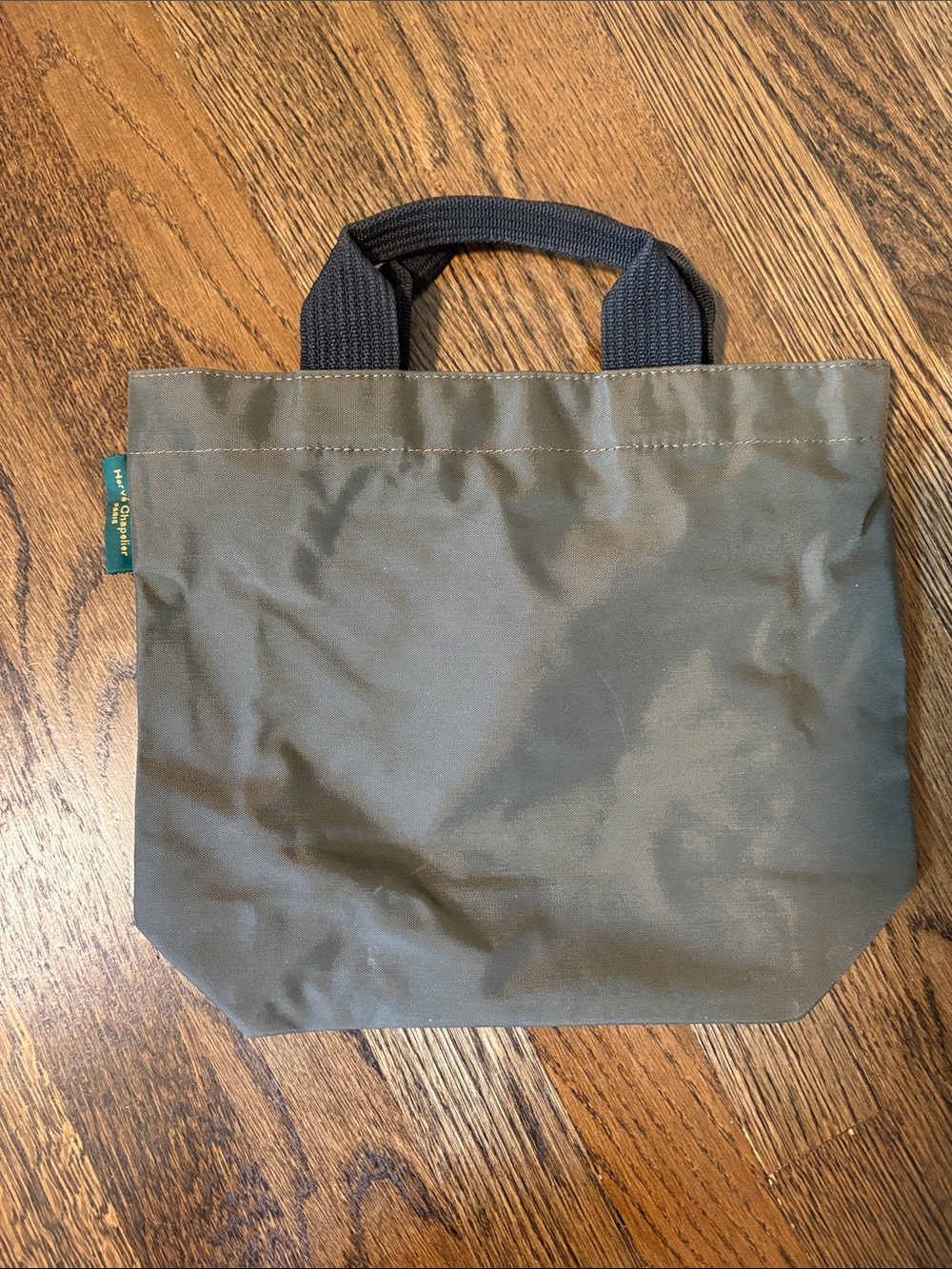 Green Canvas Men's Tote Bag with Black Handles